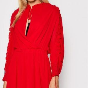 Babylon Sukienka koktajlowa O_MF0512 Czerwony Regular Fit
