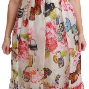 Dolce & Gabbana Butterfly Silk-line Przesunięcie sukienka