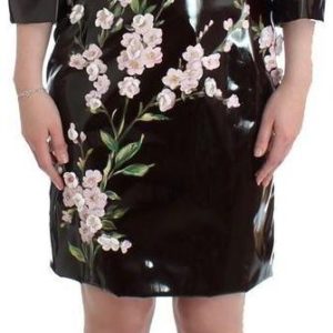 Dolce & Gabbana patent floral HANDPAINTED dress