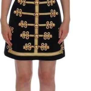 Dolce & Gabbana Wool Stretch złoto-line Sukienka
