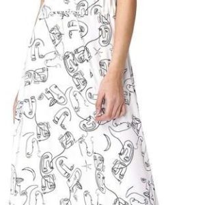 Nife Jasna sukienka maxi z rozkloszowanymi rękawami - twarze