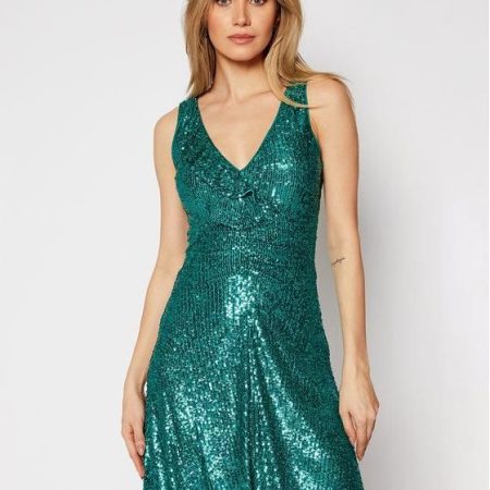Pinko Sukienka koktajlowa Australiano PE 21 BLK01 1G1607 8444 Zielony Slim Fit