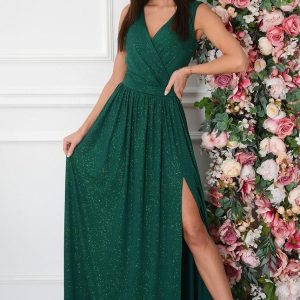 Sukienka maxi brokatowa ciemna zieleń Lukrecja New Rozmiar: XL