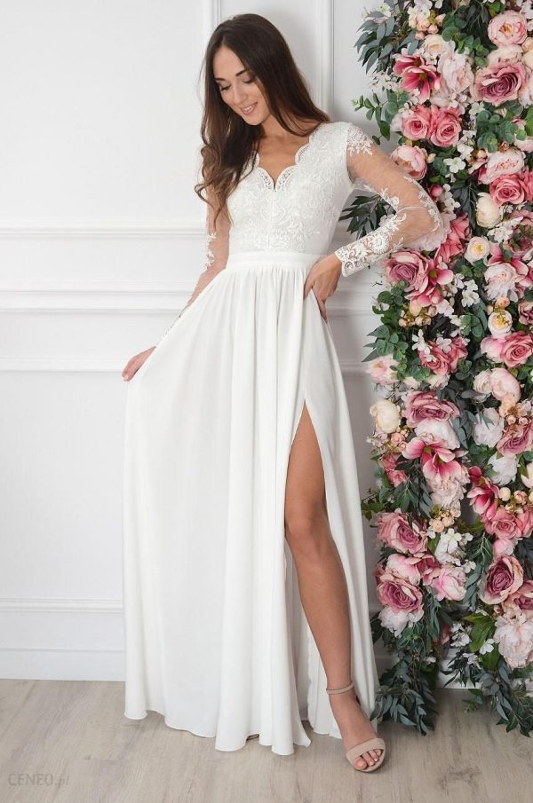 Sukienka maxi długi rękaw biała Athena Rozmiar: XS