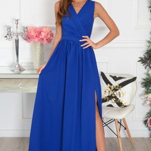 Sukienka maxi szyfonowa kobalt Lukrecja Rozmiar: L
