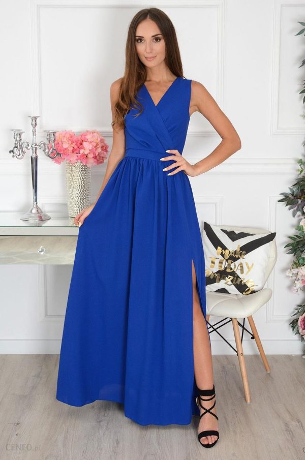 Sukienka maxi szyfonowa kobalt Lukrecja Rozmiar: S