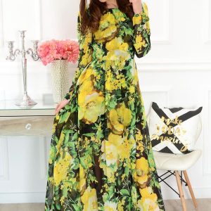 Sukienka maxi w żółte kwiaty Alisson Rozmiar: S