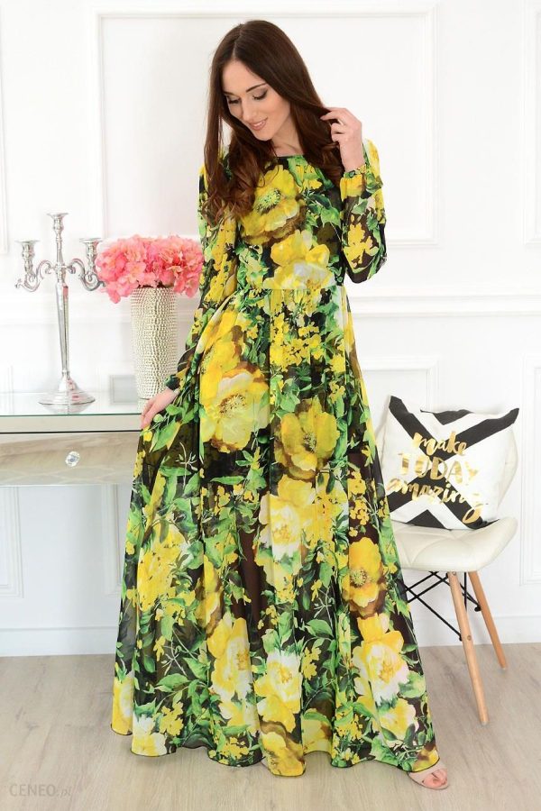 Sukienka maxi w żółte kwiaty Alisson Rozmiar: S