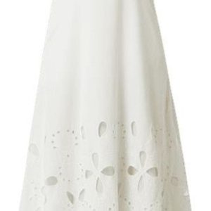Sukienka z bawełny ekologicznej z ażurową koronką model ‘Georgina’