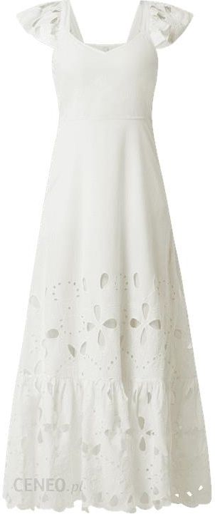Sukienka z bawełny ekologicznej z ażurową koronką model ‘Georgina’