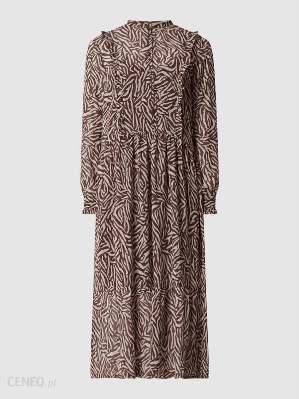 Sukienka z krepy ze wzorem w zebrę